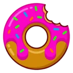 Icon sweet-food.de angebissener Donut mit pinker Glasur