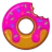 Icon sweet-food.de angebissener Donut mit pinker Glasur